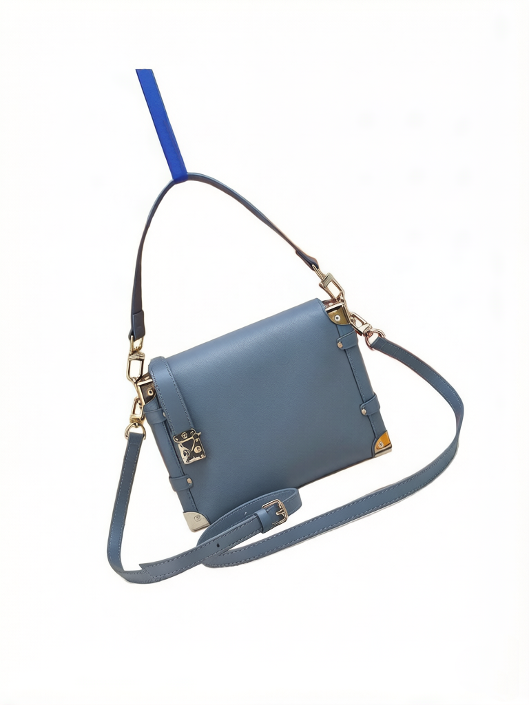 Designer women's denim blue shoulder crossbody handbag