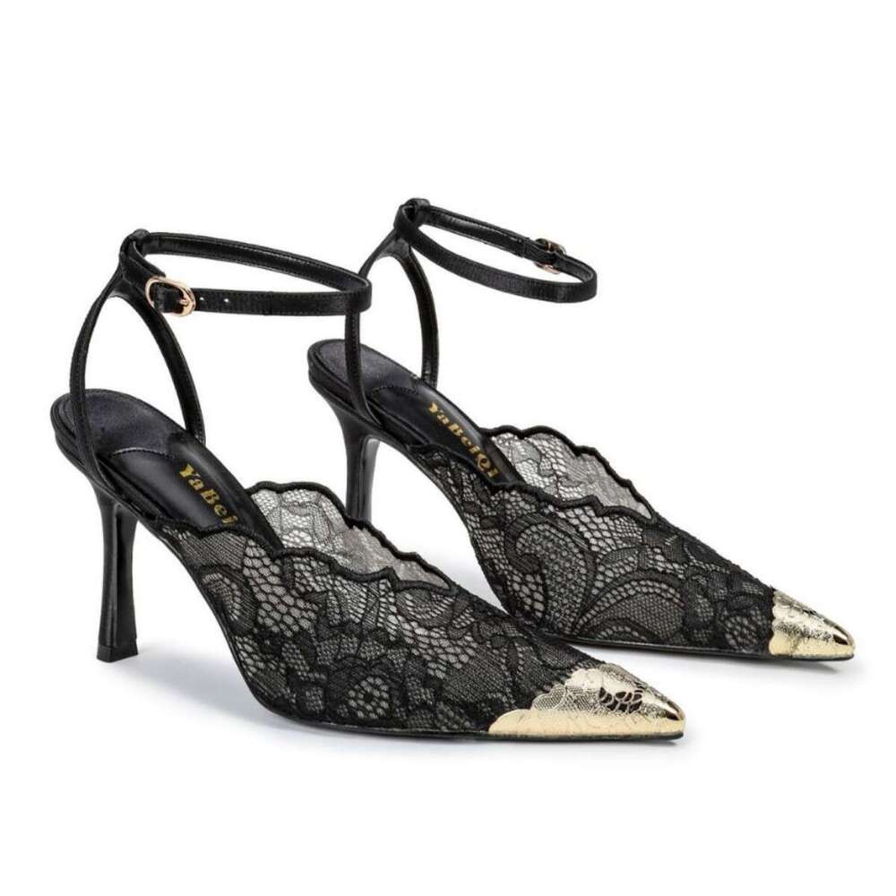 Spring 2026 Summer New Fairy Style Ultra High Heels Gold Pointed Toe Lace Women S Sexy Elegant Stiletto Wedding Shoes