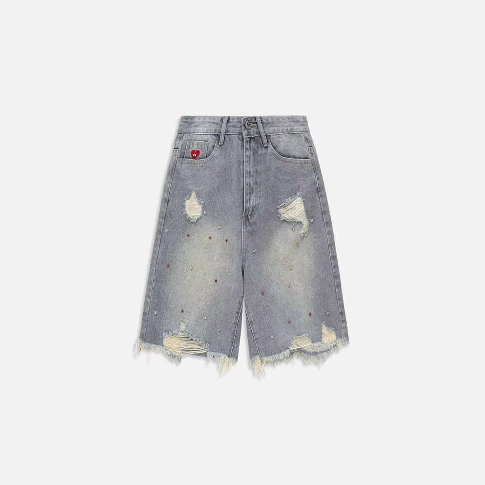 Denim Shorts Women High Waist Distressed Hem Jean Shorts Casual Streetwear Summer European and American cross-border trendy brand AELFRIC EDEN