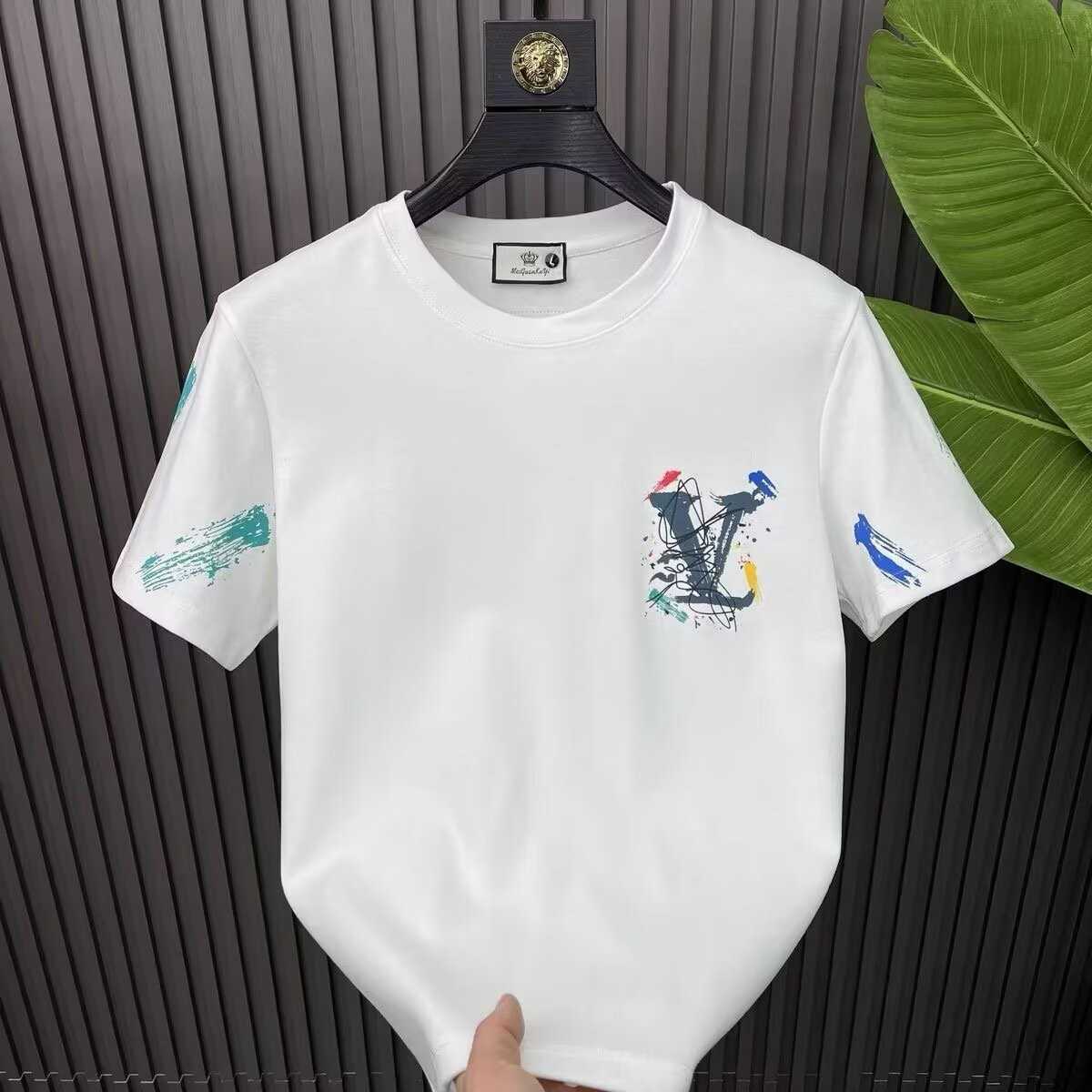 2026 new high-end summer short-sleeve pure cotton base shirt short-sleeve T-shirt trendy brand for men stylish and casual