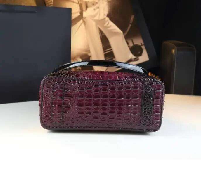 Genuine Leather Women Handbags New Tote Fashion Crocodile Print Bucket Bag Retro Shoulder Messenger Bags Trend SENYY