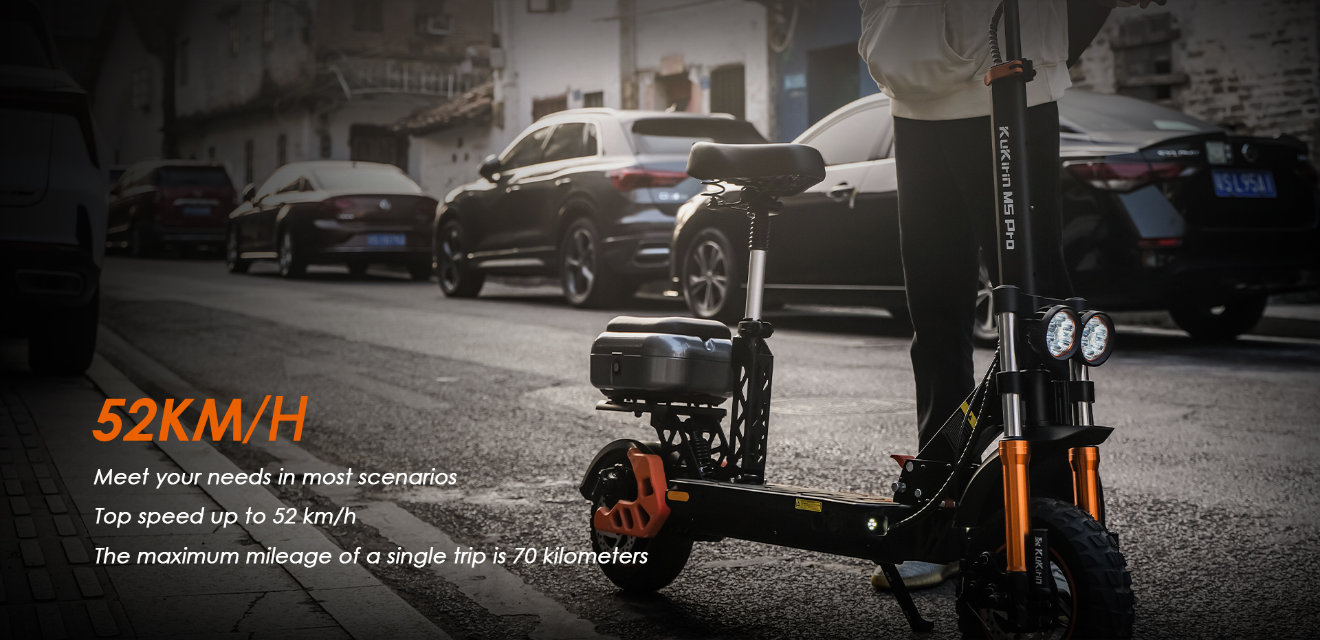 Newest EU Stock for M5 Pro 1200watt Two-wheel Fat Tire Folding off Road Wide Wheel Electric Scooter with Seat 70KM Range
