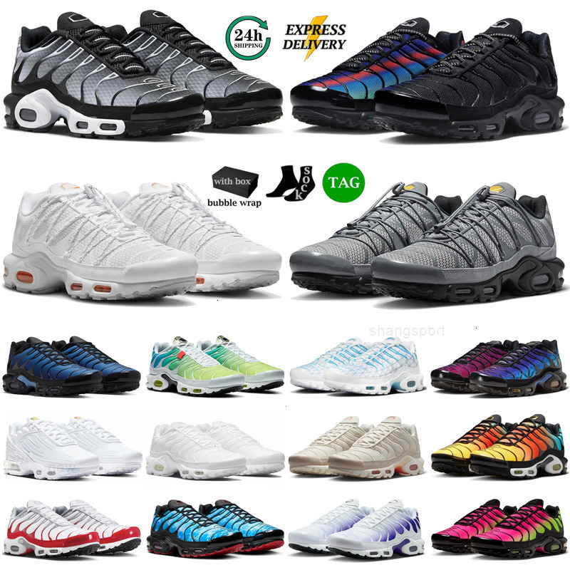 With Box Designer tn shoes tn plus running shoes For Men Women dn sneakers Triple Black White Blue Pink Bright Green tns tnss Trainers Walking Outdoor