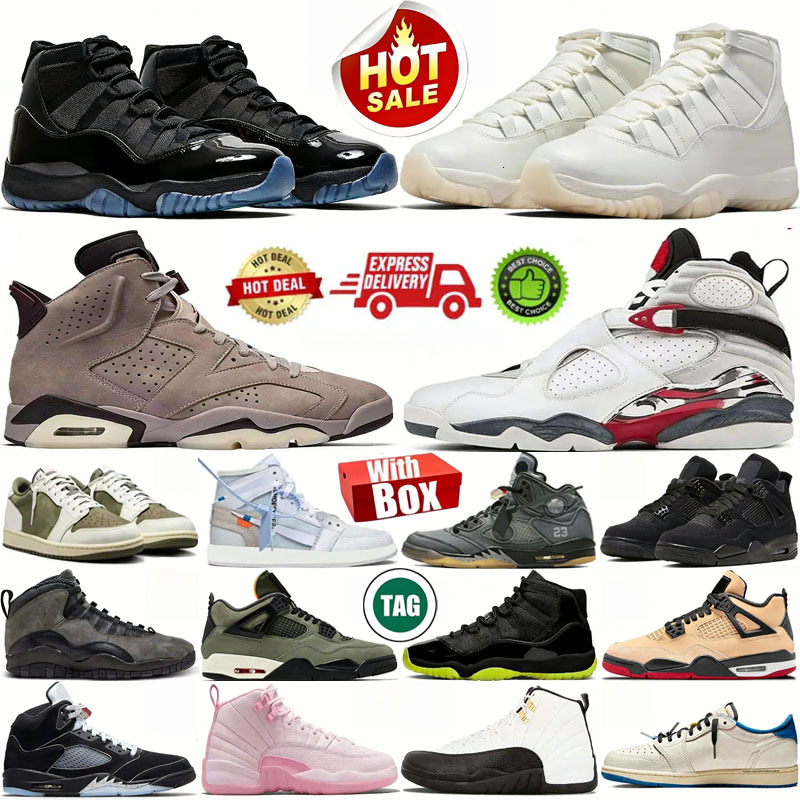 With Box 4s 5s 11s basketball shoes 4 Black Cat 11 Gamma Pearl H-Town Taxi Varsity Red Pearl Pink Canyon Purple Orchid Thunder men women sneakers trai