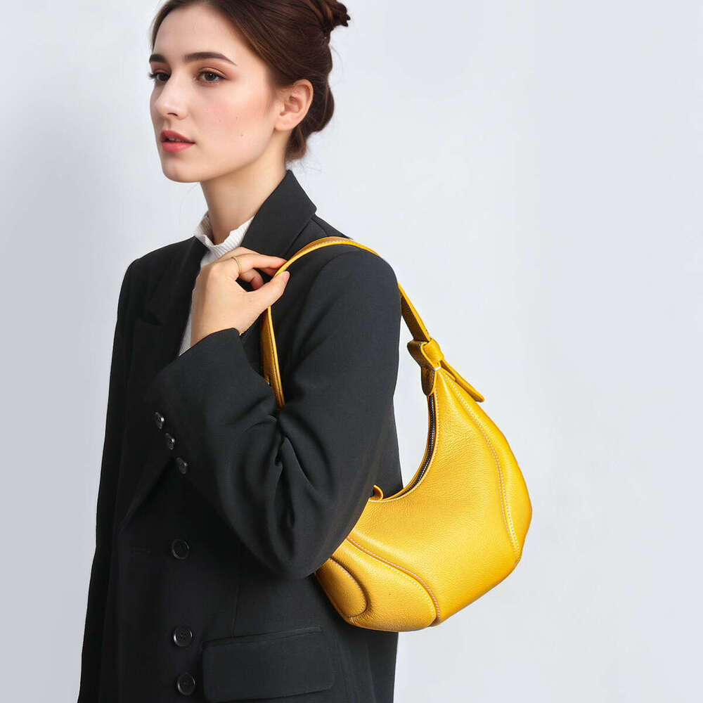 Hobo Fashionable Shoulder Underarm Summer Top Layer Cowhide Commuter Horn Bag Crossbody Genuine Leather Women S SENYY