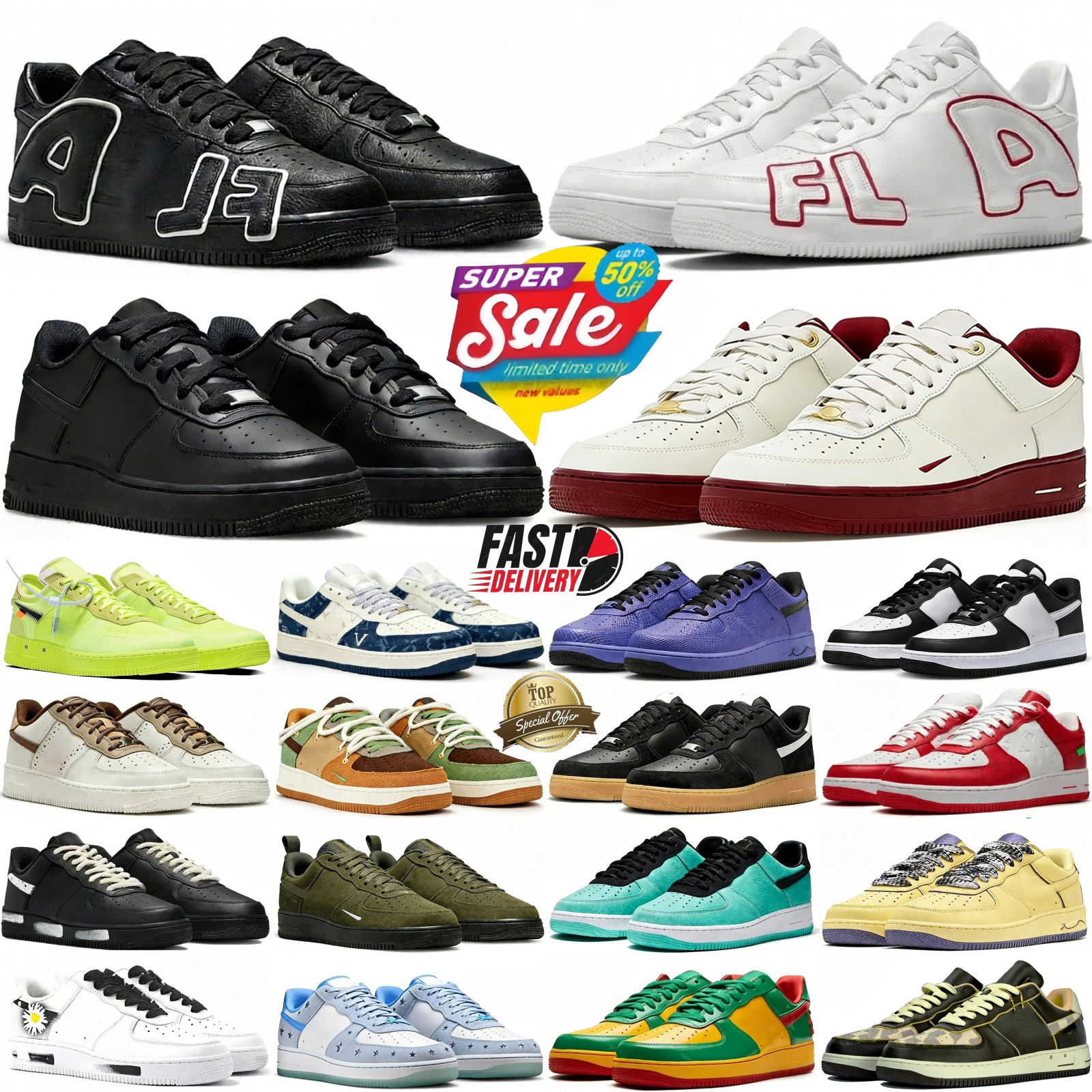 Designer Shoes One AF1s 2026 Classic Casual Sneakers Triple White Black Red Wheat Panda Starstruck White Ice Outdoor Sports Running Shoes for Mens Wom