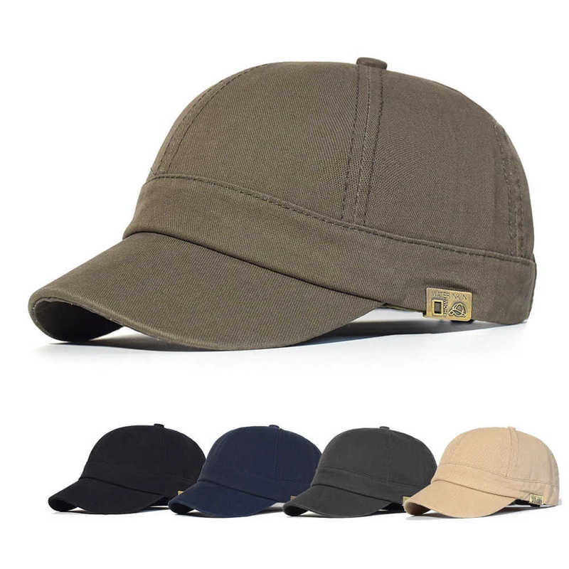Short Brim Baseball Cap Cotton Men Women Soft Vintage Dad Hat Adjustable Trucker Style Low Profile Caps 250815
