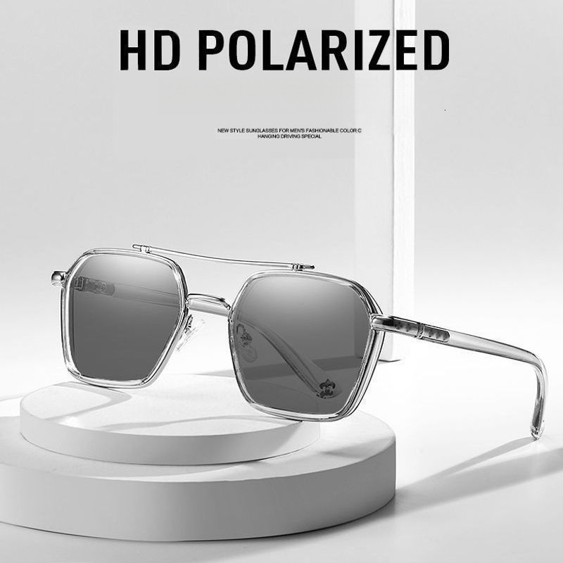 Designer Sunglasses Luxury Men's Polarized Color Change Dual Beam UV Protection Driving Women Polarized Clear Vision Square Ultra Light Frame Out