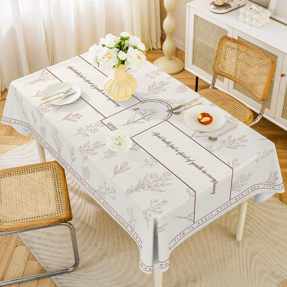 YL-38577 Customized Simple Wash-Free PVC Tablecloth, Waterproof, Oil-proof, Heat-resistant, Country Style Rectangular Tablecloth