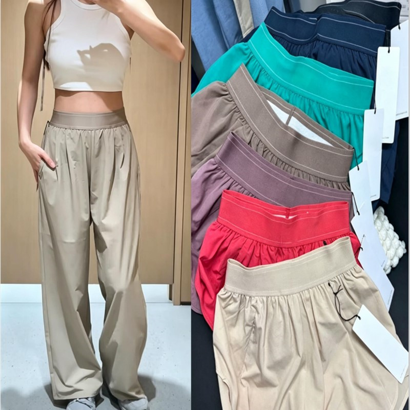 Designer Women's Loose Suit Up Trousers Olive Casual Long Pants Pink Anti Wrinkle High-Waist Straight-Leg Jogger Sweatpants Yoga Quick Try Short Short Sleeves T-shirt