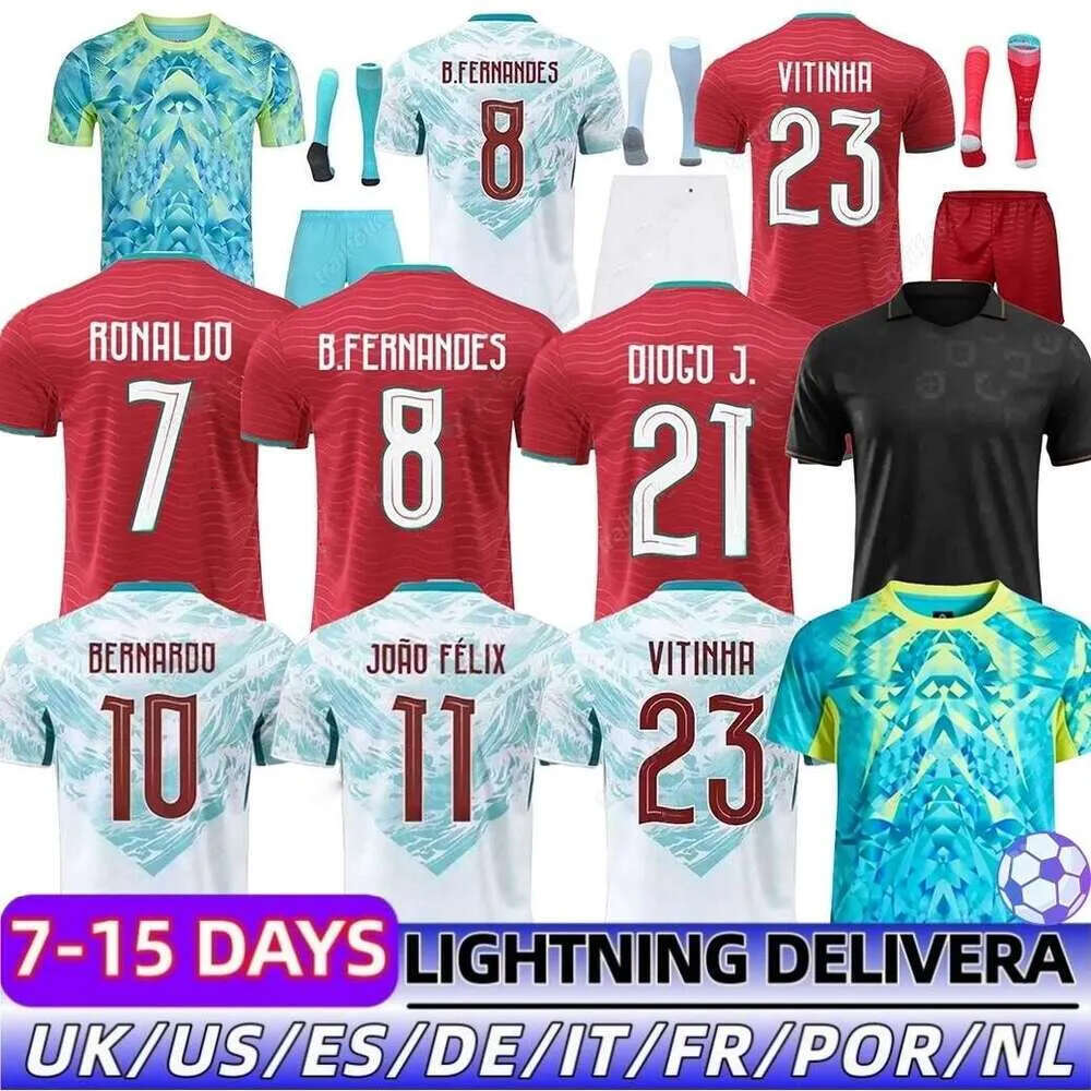 UK Stock Portugal Jersey 2026 World Cup Soccer Jerseys Portuguesa Ronaldo JOAO FELIX BERNARDO B. FERNANDES PEPE 26 27 Maillot Portugal Football Shirt Team Men Kids