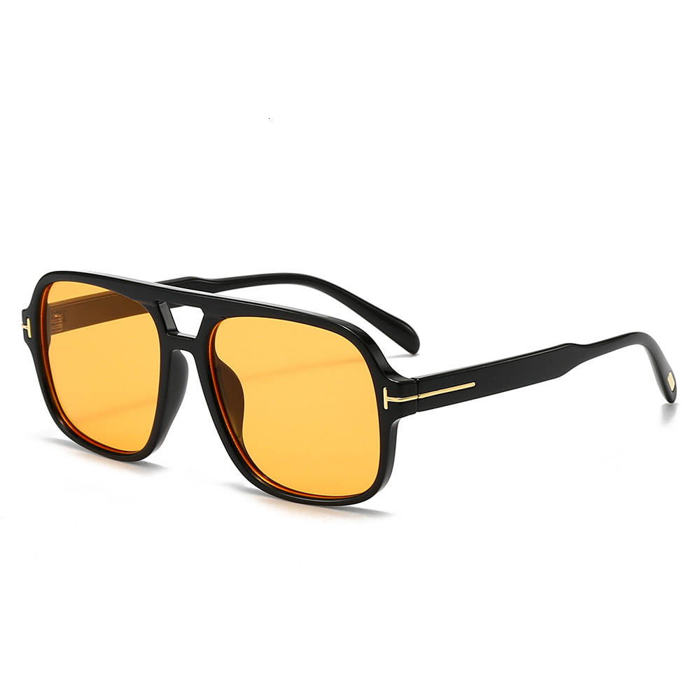 High Quality New large-frame double-bridge retro T-shaped rivet-decorated aviator series, popular on Instagram, sunglasses