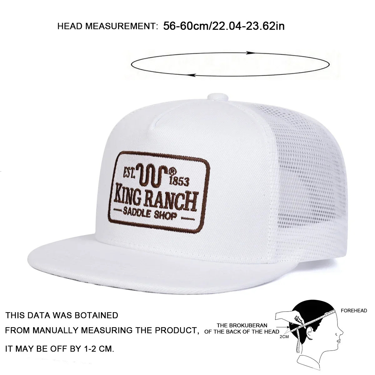 Unisex KING RANCH Embroidery Hiphop Net Hats Spring Summer Outdoor Adjustable Casual Baseball Caps Sunscreen Hat Sports Cap 260430