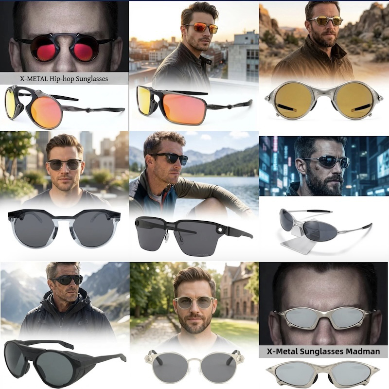 Original Polarized Sunglasses Metal Luxury Brand Designer Googles Sun Glasses For Men Women Hiking Bicycle Cycling Y2K Windproof Sports Riding Driving