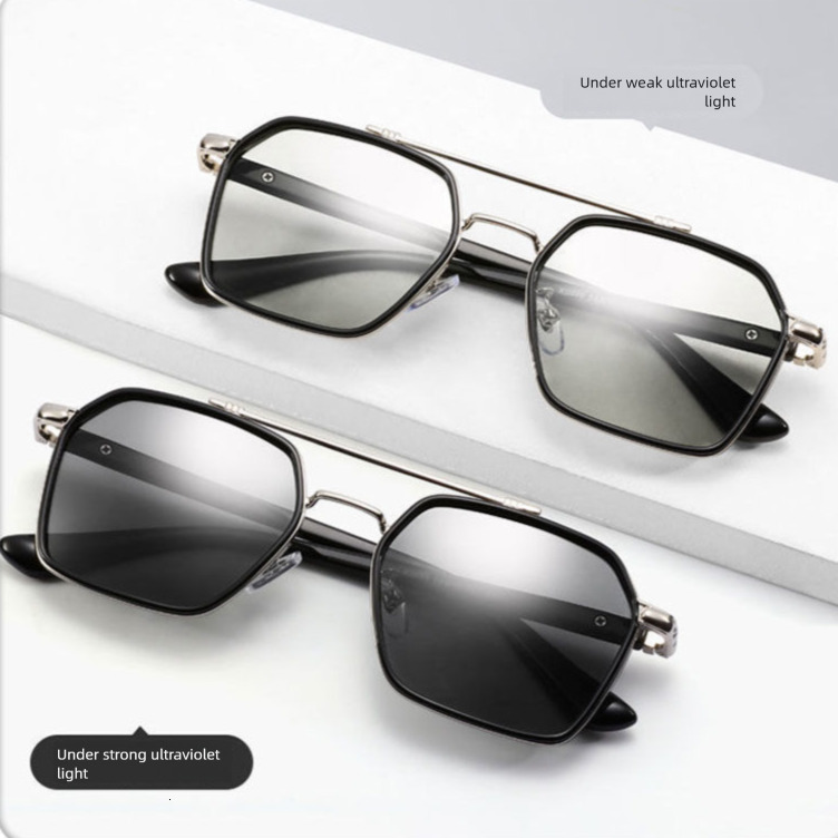 Designer Sunglasses Luxury Men's Polarized Color Change Dual Beam UV Protection Driving Women Polarized Clear Vision Square Ultra Light Frame Out
