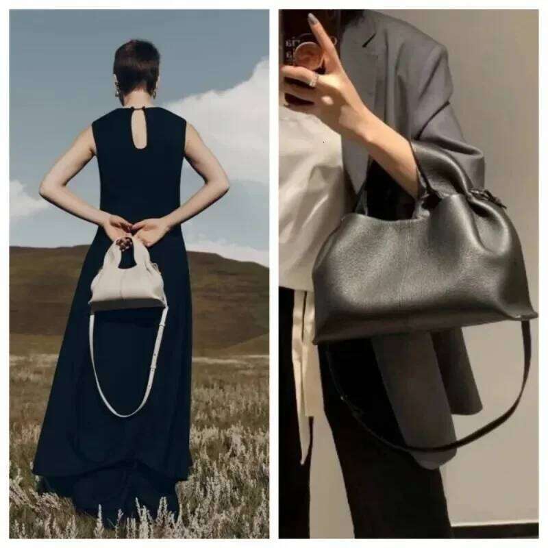 Fashionable New Leather Cloud Handbag, European And American High-End Vintage Women's Shoulder Bag