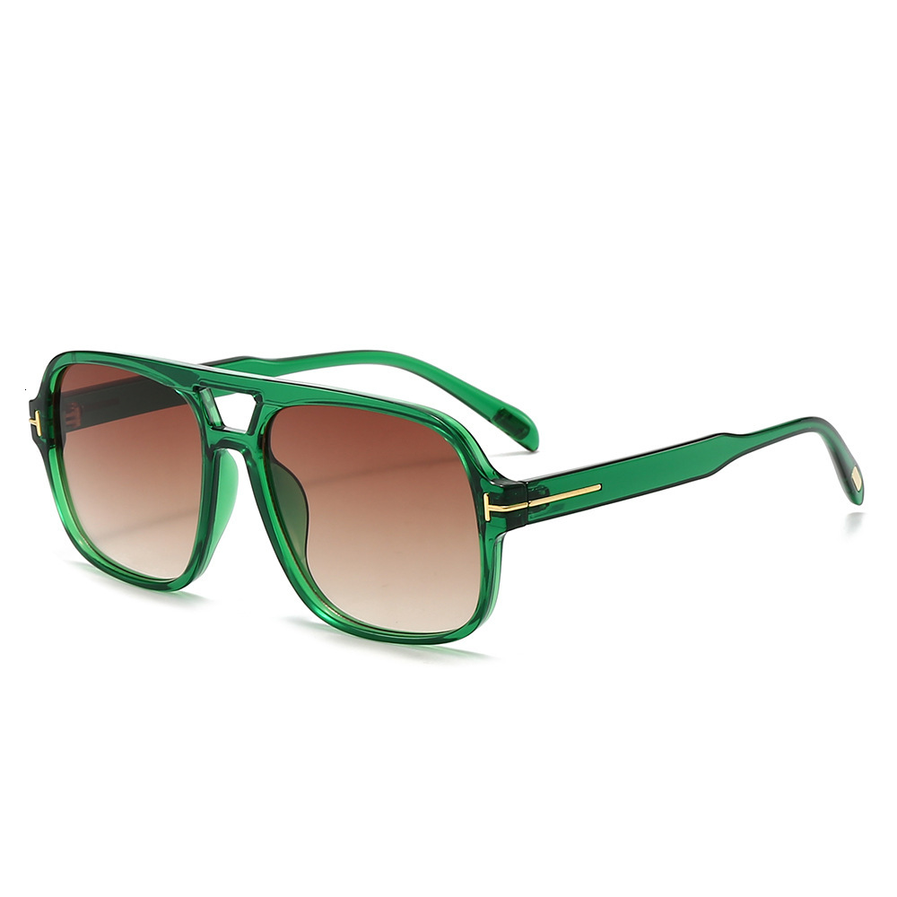 High Quality New large-frame double-bridge retro T-shaped rivet-decorated aviator series, popular on Instagram, sunglasses