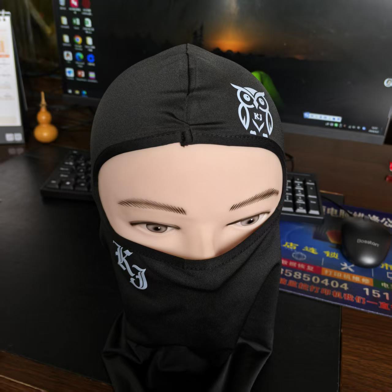 Customizable logo Barak Rafah hat bicycle headgear equipped with outdoor riding face motorcycle windproof tactics cold mask mask winter windproof mask