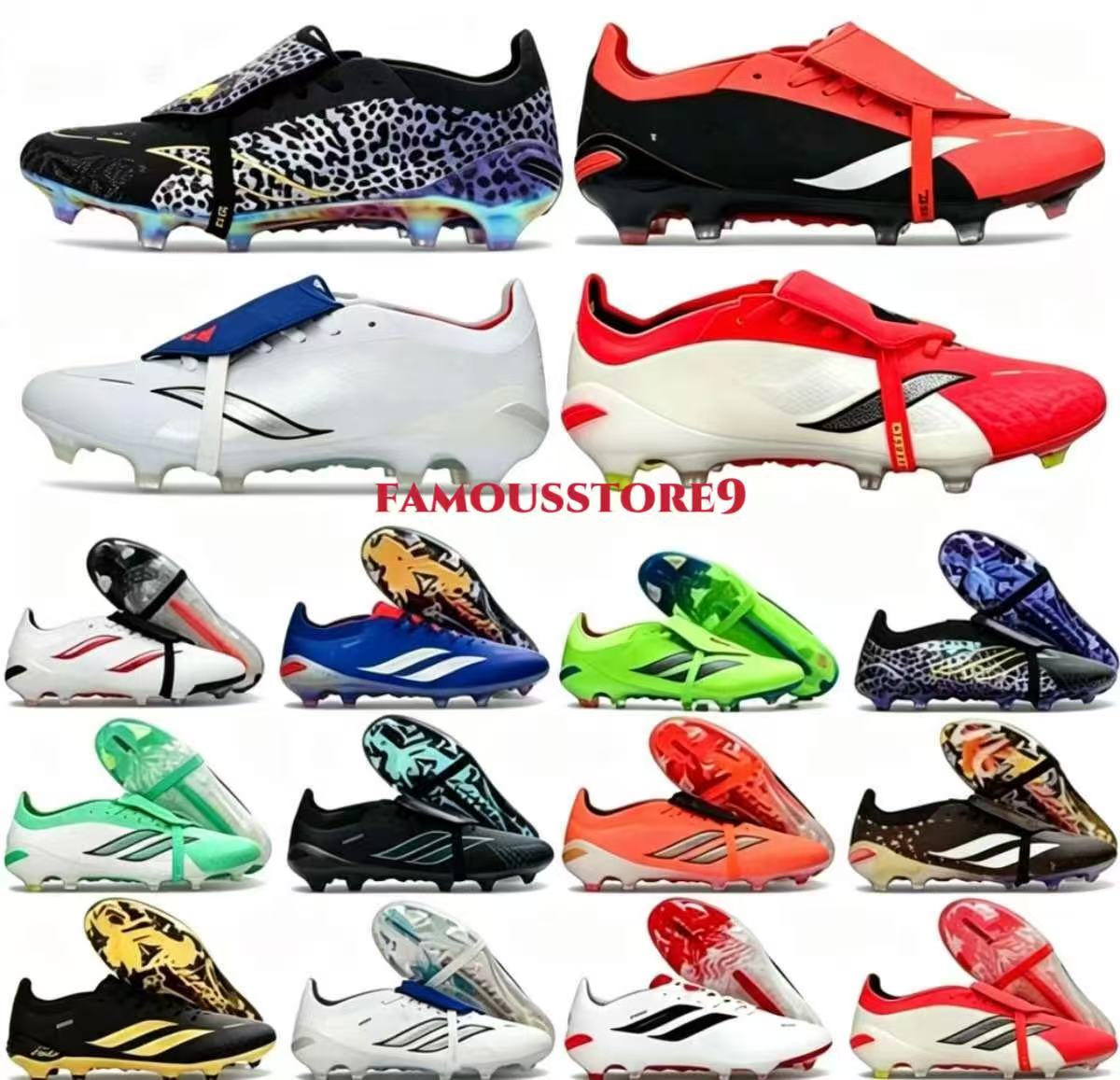 2026 TOP Quality Football Boots 25 26th Tongue Fold Laceless Laces FG Mens Soccer Cleats Comfortable Training Leather Football Shoes kids uk3.5-uk11
