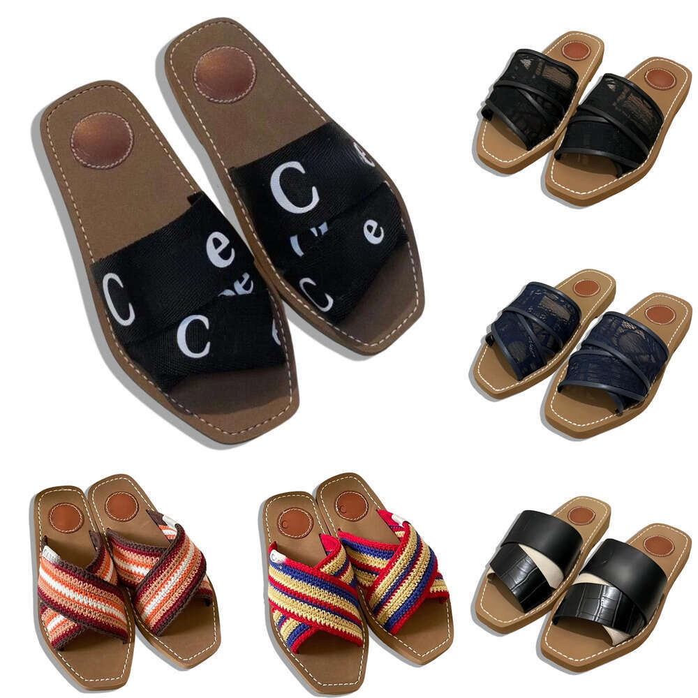 Luxury Sandals Flat Slides Cholesandal Slippers Designer Canvas Slippers Womens Sandals Shoes Casual Bottom Summer Flat Flip Flops Slipper Choleslippers shoe dd2