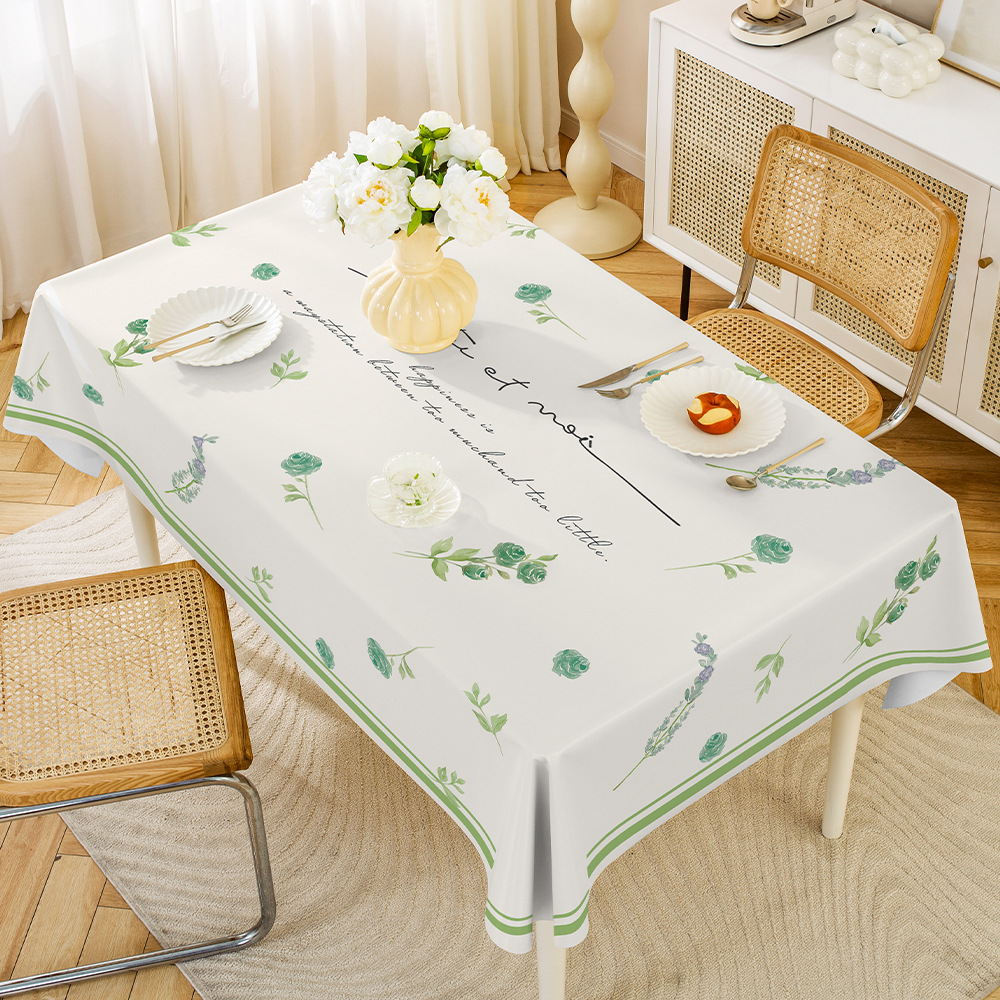 YL-38578 Customized Simple No-Wash PVC Tablecloth, Waterproof, Oil-proof, Heat-resistant, Country Style Rectangular Tablecloth