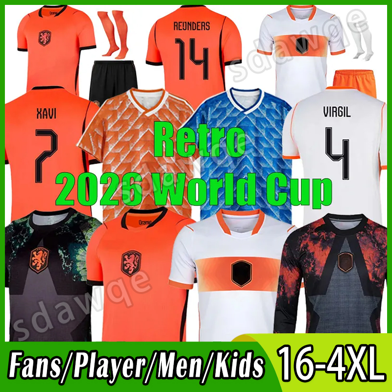 3XL 4XL 26 27 Netherlands European Holland Club Soccer Jersey 2026 Euro Cup Dutch National Team Football Shirt Men Kids Kit Full Set Home 1988 2010 2014 2012
