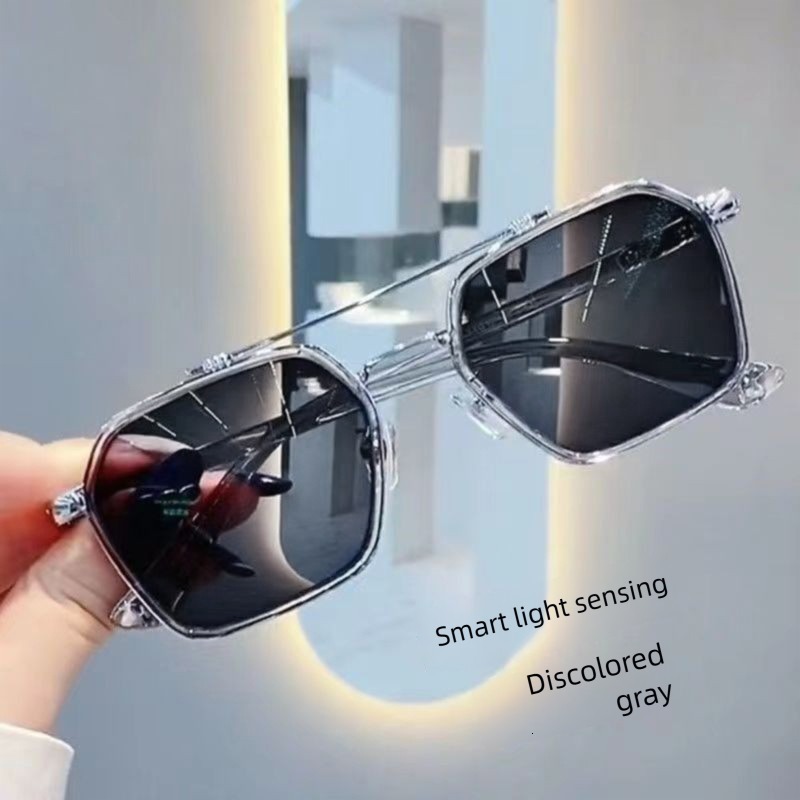 Designer Sunglasses Luxury Men's Polarized Color Change Dual Beam UV Protection Driving Women Polarized Clear Vision Square Ultra Light Frame Out