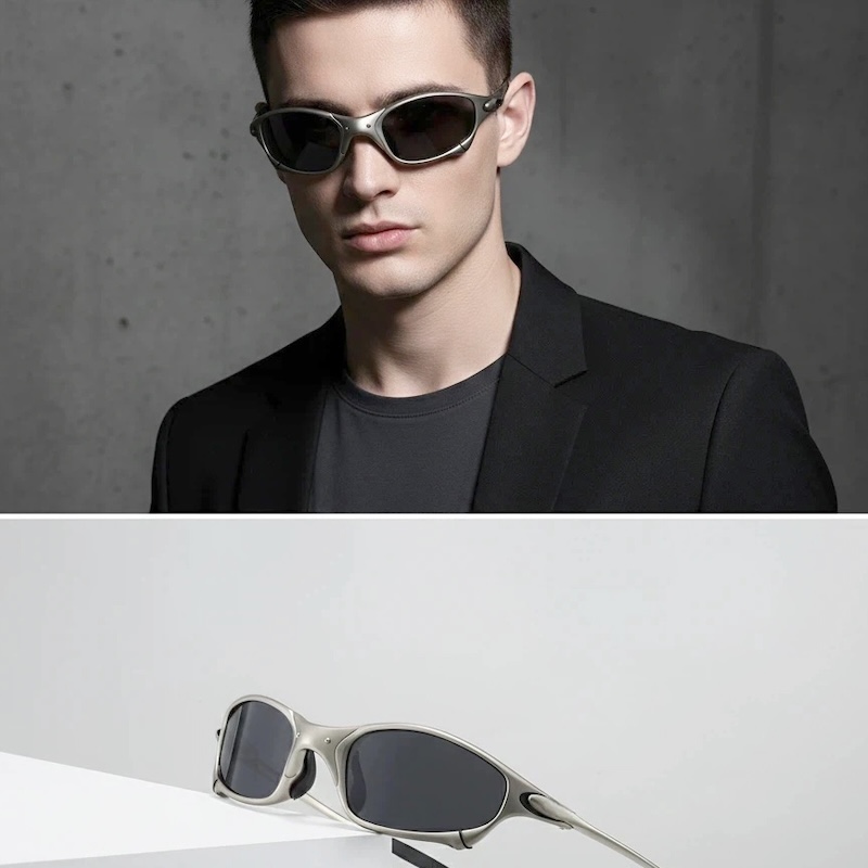 Original Polarized Sunglasses Metal Luxury Brand Designer Googles Sun Glasses For Men Women Hiking Bicycle Cycling Y2K Windproof Sports Riding Driving