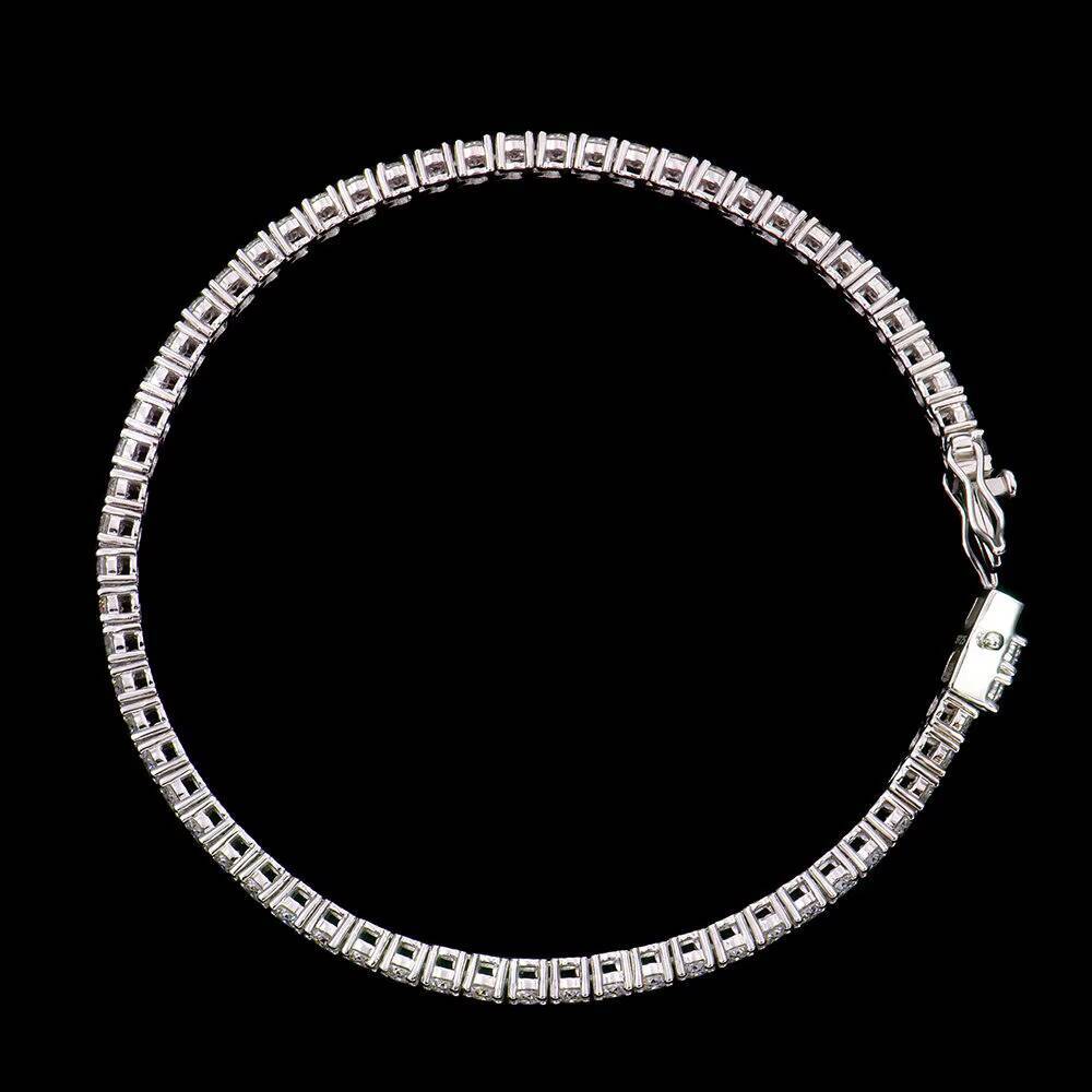 Hip Hop 3mm Silver 925 Vvs Mossanite Diamond Tennis Bracelet for Men Women Lowest Price