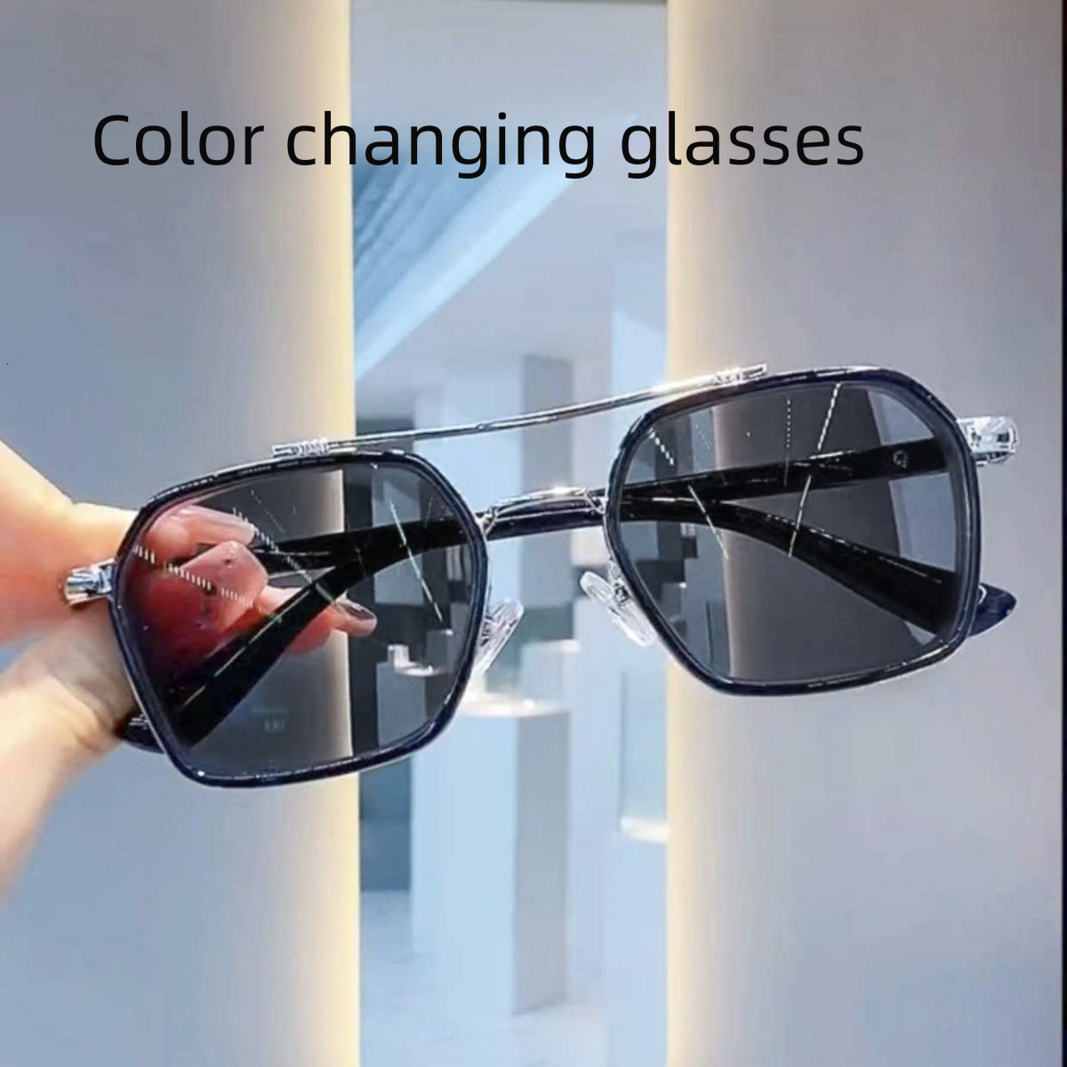 Designer Sunglasses Luxury Men's Polarized Color Change Dual Beam UV Protection Driving Women Polarized Clear Vision Square Ultra Light Frame Out