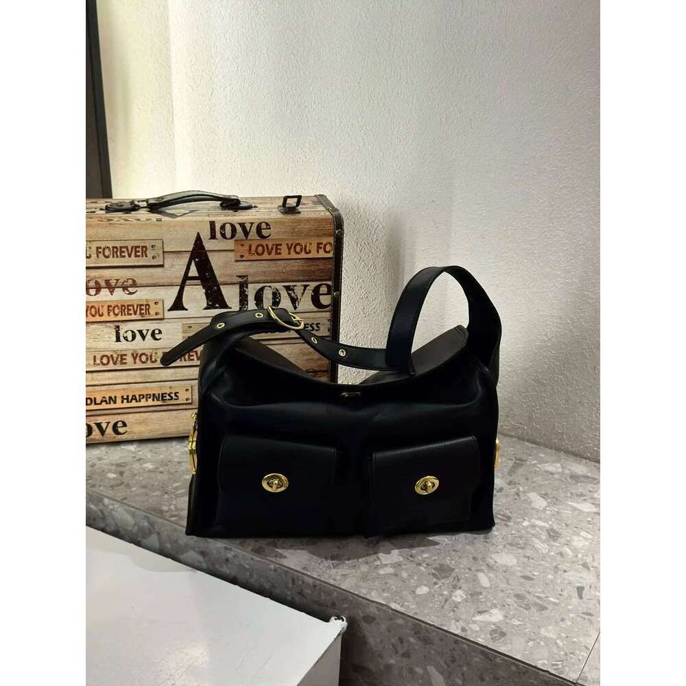 Vintage Style Shoulder Hand Women Lady Soft Pu Leather Bags Big Capacity Zipper Closure Underarm Multi Pocket Daily Bag