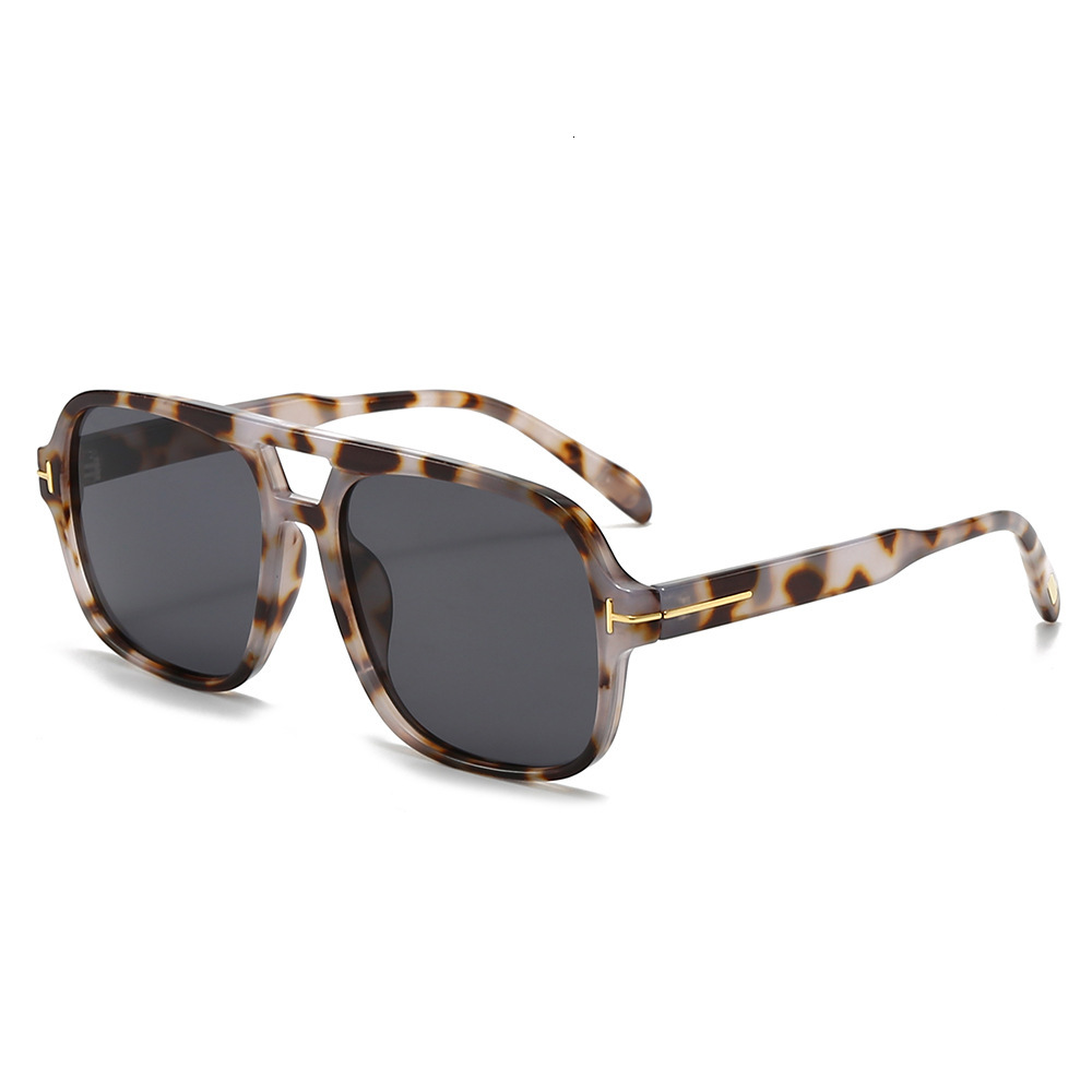 High Quality New large-frame double-bridge retro T-shaped rivet-decorated aviator series, popular on Instagram, sunglasses