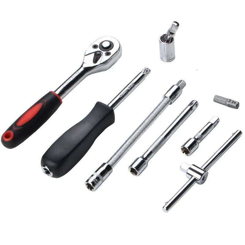 46PC Socket Wrench Set Household Chrome Vanadium Steel Motorcycle Auto Car Repair Tool Ratchet Torque Combo Mechanical Tools Box