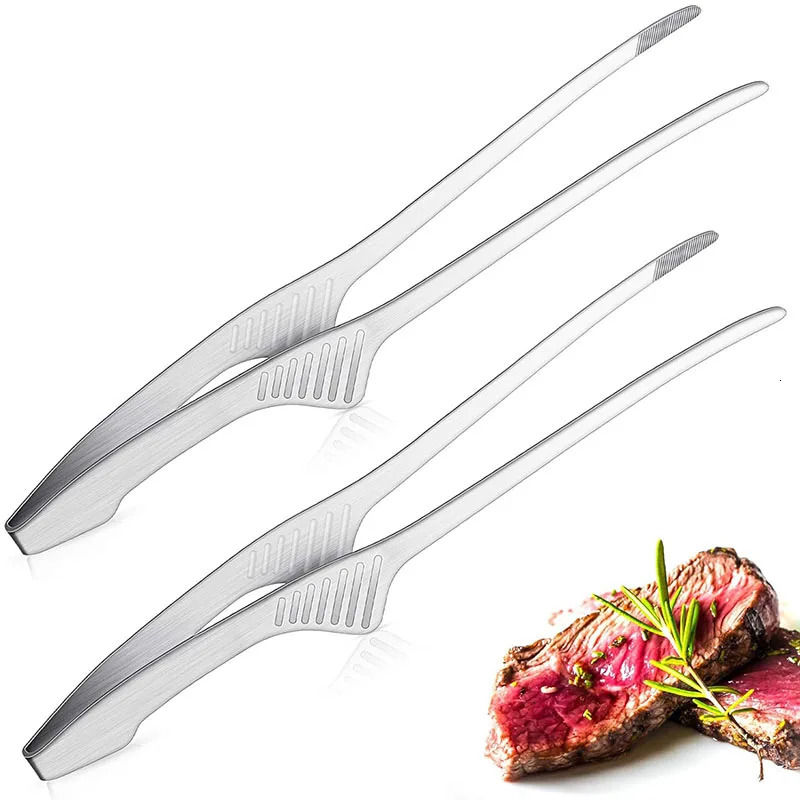 BBQ Tongs Non Slip Cooking Utensils Stainless Steel for Serving Food Salad Camping Barbecue Buffet 260429