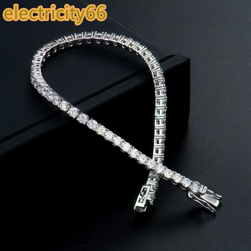 Hip Hop 3mm Silver 925 Vvs Mossanite Diamond Tennis Bracelet for Men Women Lowest Price