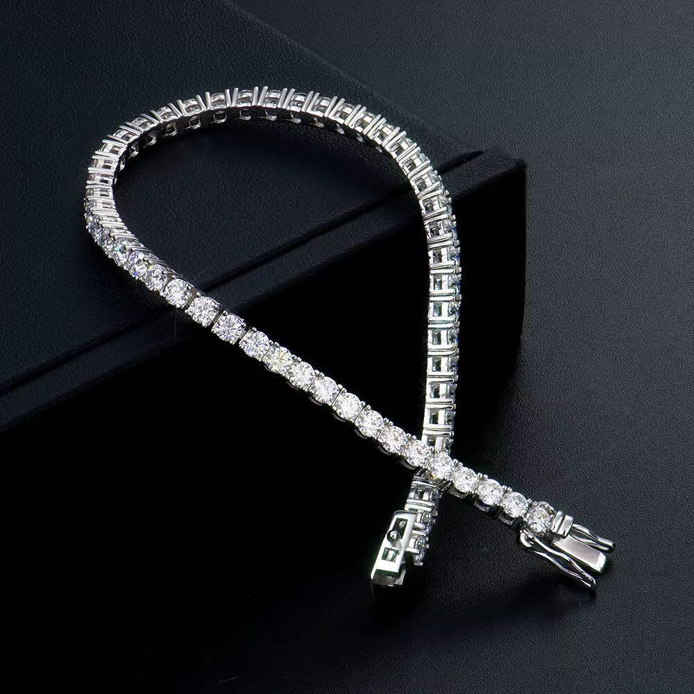 Hip Hop 3mm Silver 925 Vvs Mossanite Diamond Tennis Bracelet for Men Women Lowest Price
