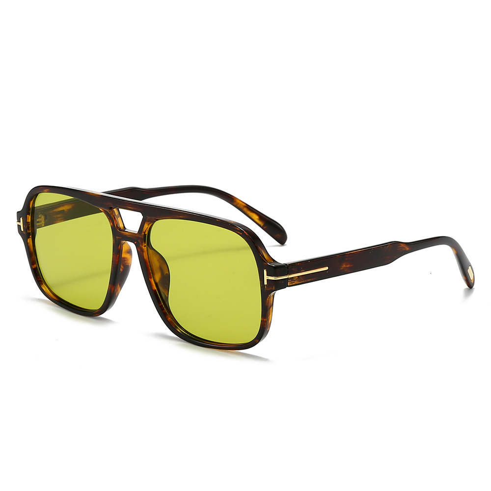 High Quality New large-frame double-bridge retro T-shaped rivet-decorated aviator series, popular on Instagram, sunglasses