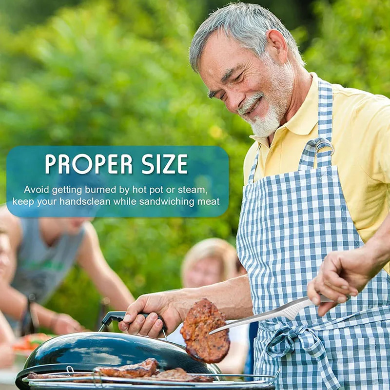 BBQ Tongs Non Slip Cooking Utensils Stainless Steel for Serving Food Salad Camping Barbecue Buffet 260429