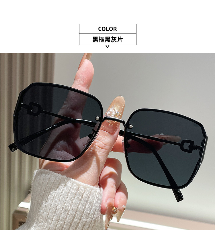 New Curved Surface Designer Sunglasses Women Plain Face Fashion Temperament Minimalist Light Luxury Outdoor Daily Driving Travel Shopping Party UV Pro