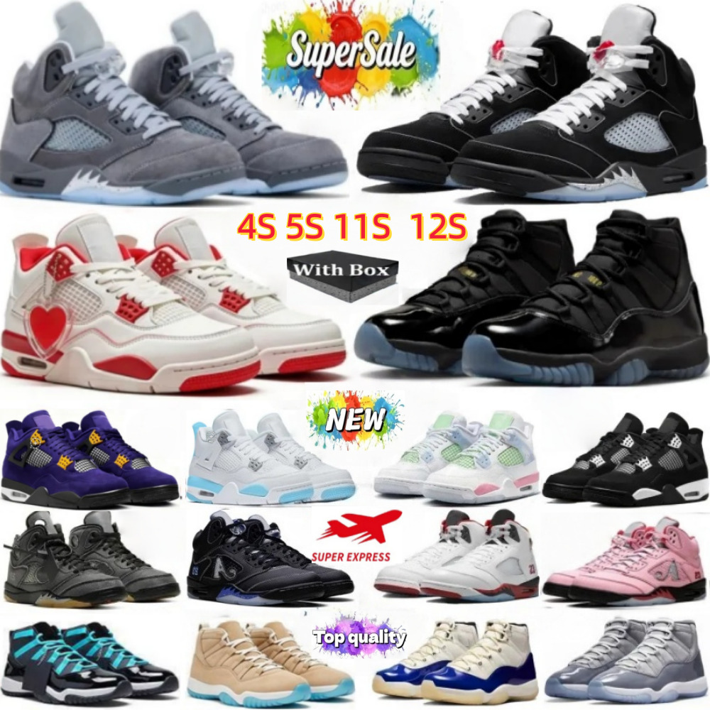 With Box 4s 5s 11s 12s Basketball Shoes 11 Cherry Top Mens Womens Fire Red Metallic Reimagined Black Cat 4 SP Retro Carmine White Cement Grey Pink Tra