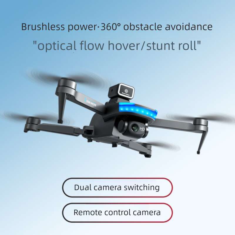 S138 Brushless Foldable Drone 4 Sides Obstacle Avoidance Optical Flow Positioning High Speed Windproof 4K HD Aerial Photography Mini Quadcopter Kids R