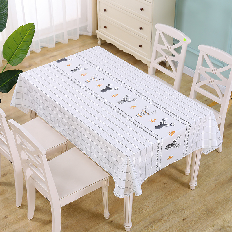 YL-38590 Custom Premium Tablecloth, Waterproof, Oil-proof, Wash-free, Rectangular Grid Tablecloth