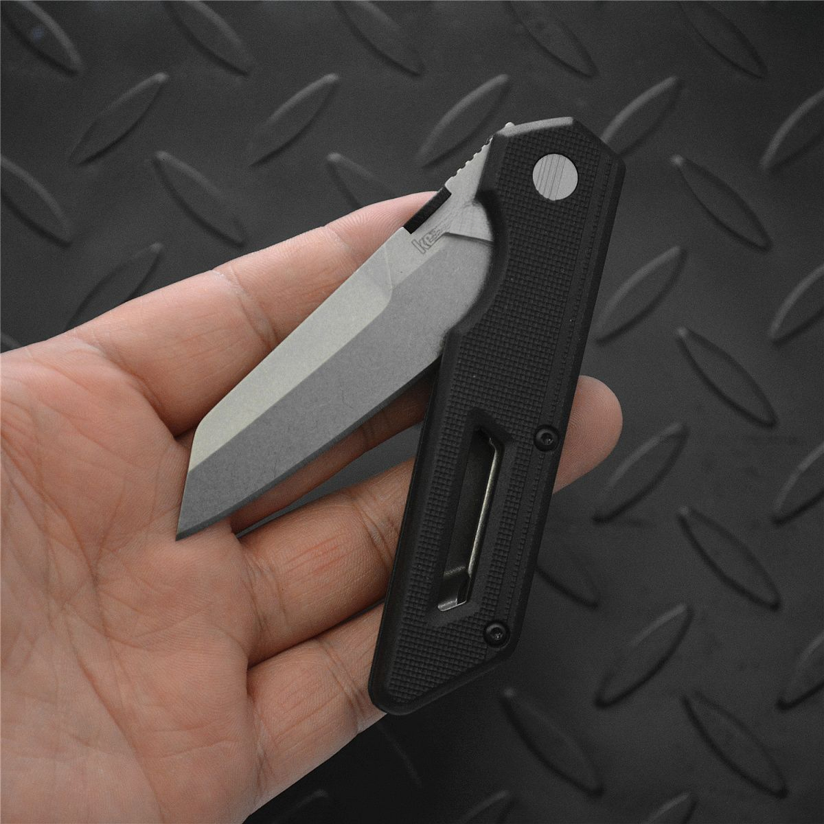 KS 2050 Compact Pocket Knife with 440C Blade and Nylon Fiber Handle - Essential Item for Outdoor Rock Climbing Men's Gifts