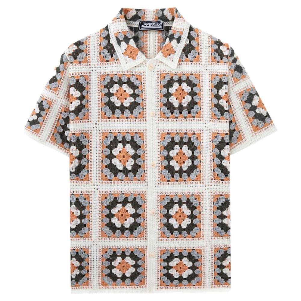 Designer 2026 Luxury Real Shot Of Clothing: New European And American Style Men's Crochet Knitwear, Collared Short-sleeve Casual Polo Shirt Free 