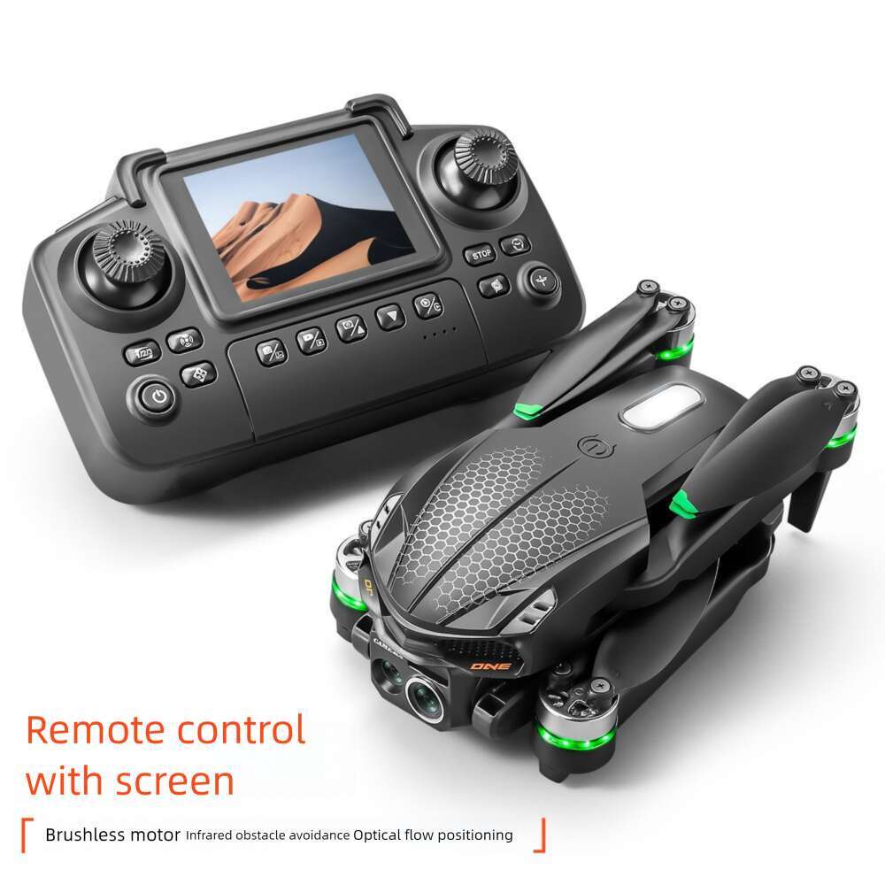 S168 Screen Control Brushless Drone Optical Flow 4-Side Obstacle Avoidance LED Light 4K HD Aerial Photography Foldable Quadcopter RC Aircraft CKS