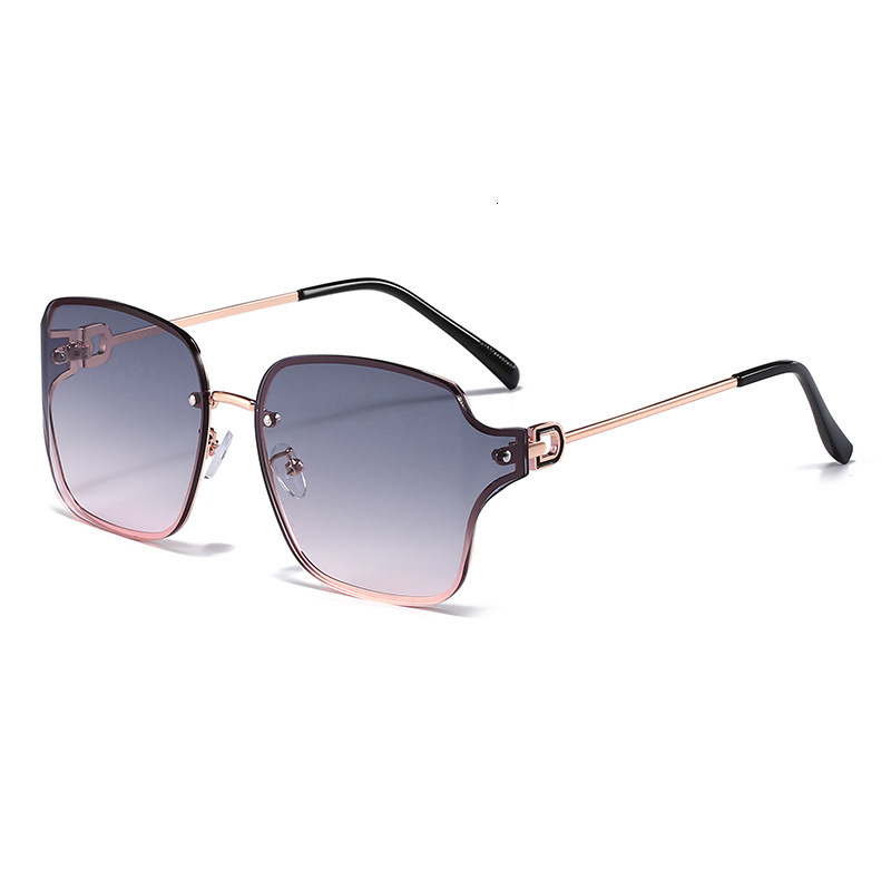 New Curved Surface Designer Sunglasses Women Plain Face Fashion Temperament Minimalist Light Luxury Outdoor Daily Driving Travel Shopping Party UV Pro