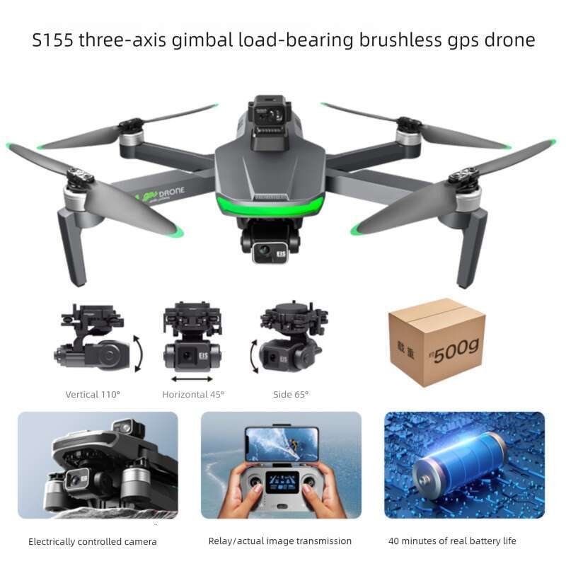 S159 Brushless GPS Drone with Screen Remote 5G FPV 4K HD Dual Camera Obstacle Avoidance Foldable Quadcopter RC Airplane for Aerial Photography CKS