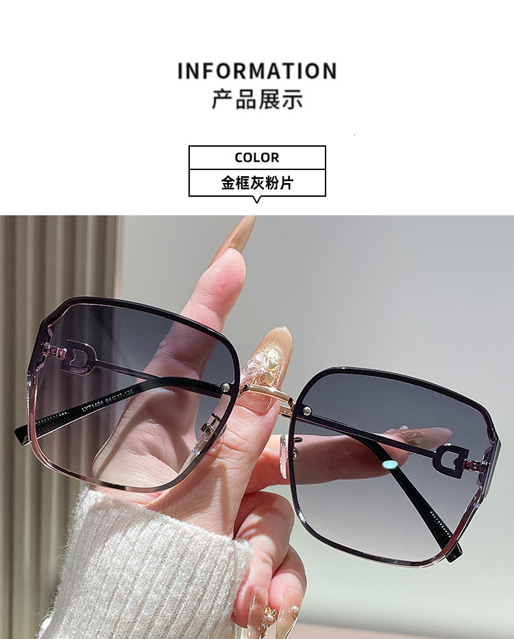 New Curved Surface Designer Sunglasses Women Plain Face Fashion Temperament Minimalist Light Luxury Outdoor Daily Driving Travel Shopping Party UV Pro