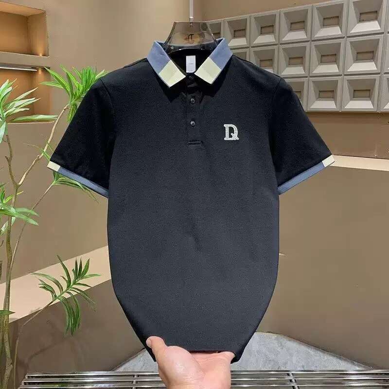 Luxury Designer 2026 European-style Trendy Brand Business Polo Shirt, Short-sleeved Men's Summer Embroidered Turn-down Collar Casual Versatile De