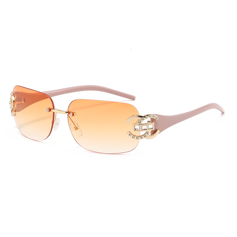 New European Retro Metal Rimless Sunglasses For Women High End Y2K Hot Girl Street Party UV Protection Outdoor Street Shooting Sun Shade Glasses
